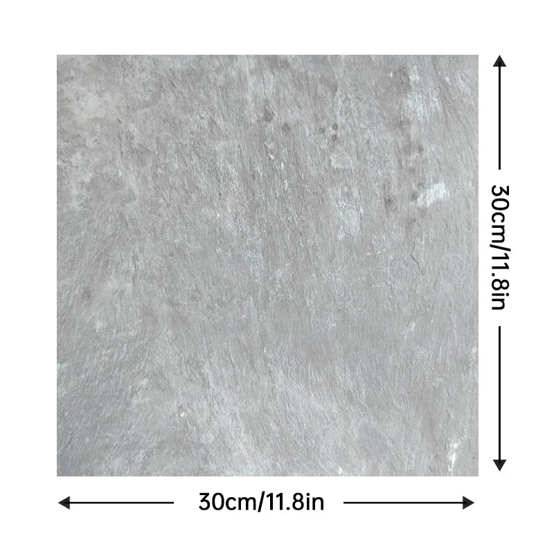 Peel-and-stick marble tile sheet, light gray speckled texture 30cm x 30cm