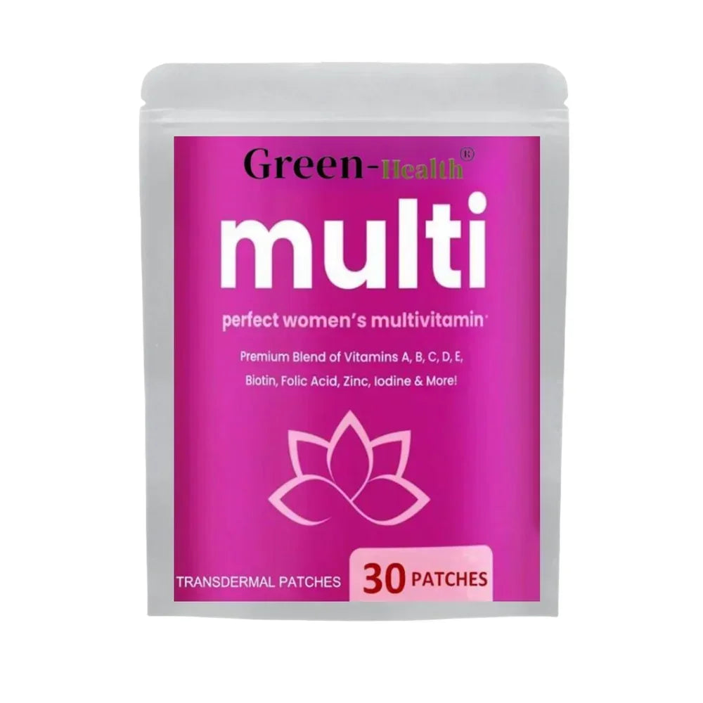 Tidesmit 30 Count Multivitamin Transdermal Patches for Women with Vitamins A, B, C, D, E and Biotin for Health Support.
