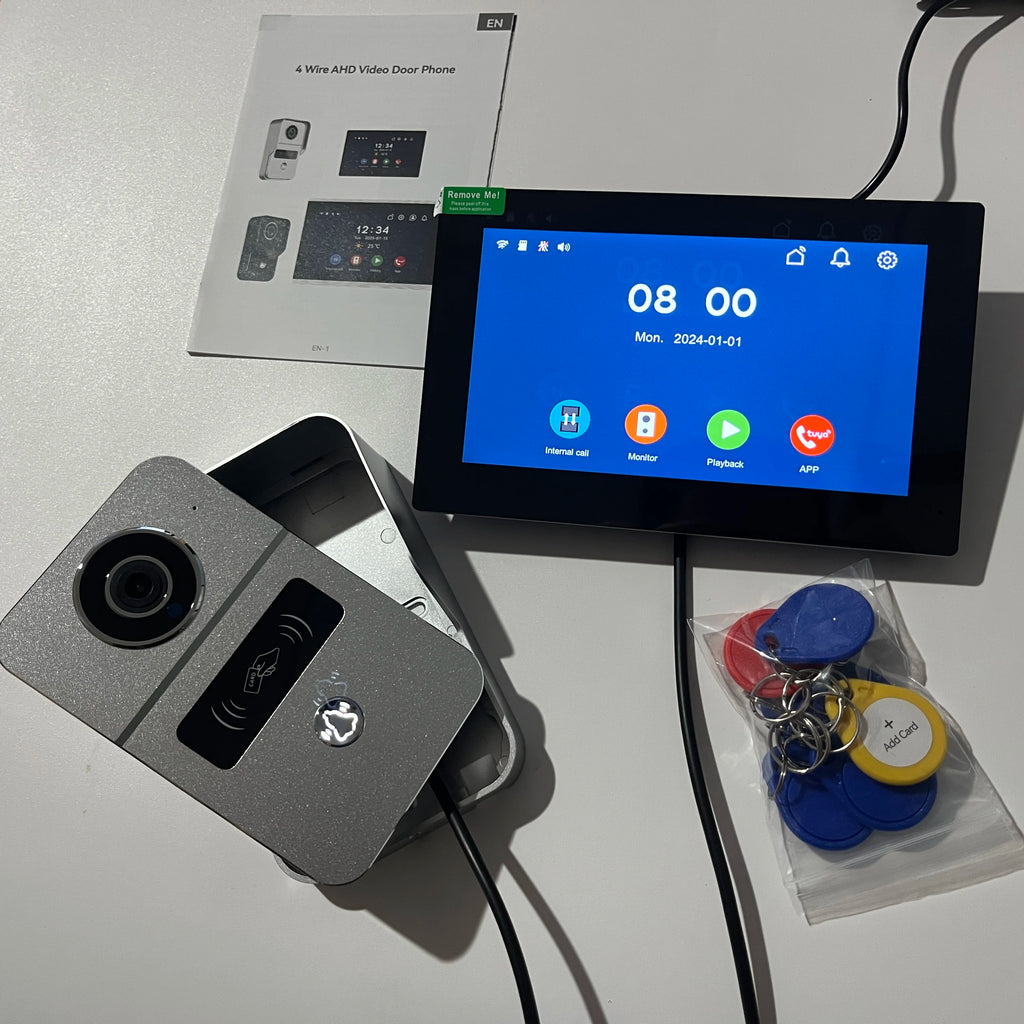 New 4-Wire TUYA Smart Video intercom doorbell Wired 1080P Waterproof Camera 5G WIFI 7/10inch IPS Touch Screen Support IP CCTV