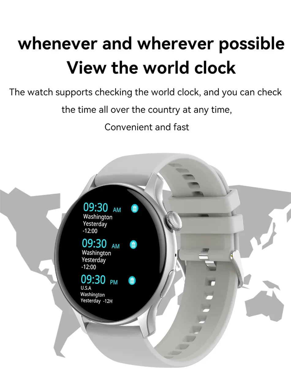 2025 AMOLED Smart Watch Ladies Screen Always Show Time 466*466 HD Health Tracker Voice Calling Smartwatch Women