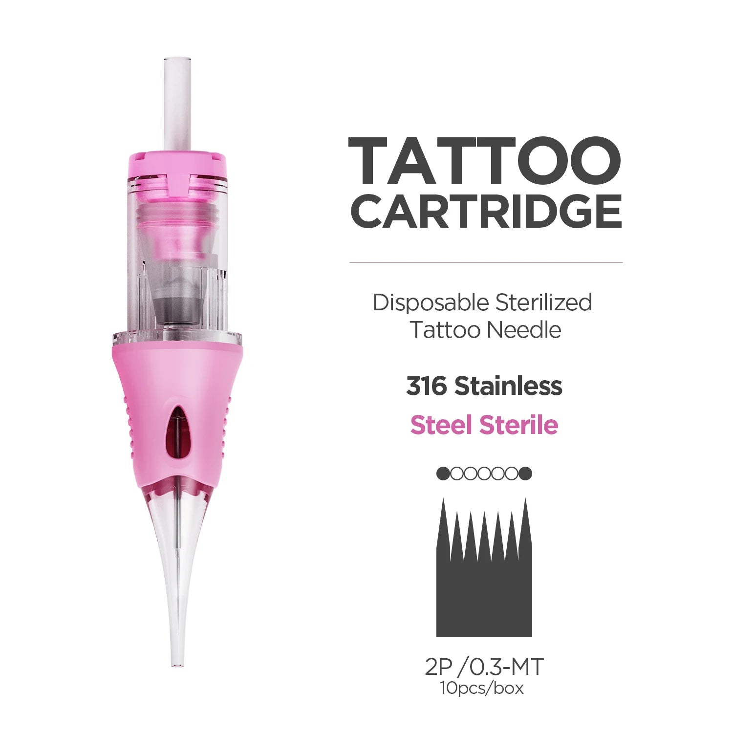 Permanent Makeup Needles - Sterile Tattoo Cartridge 10 Pack Permanent Makeup Machines 2P 0.3-MT China Mainland Tidesmit