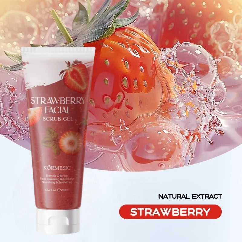 Strawberry Exfoliating Scrub Gel - Alcohol-Free 200ml Skincare Scrubs Treatments Tidesmit