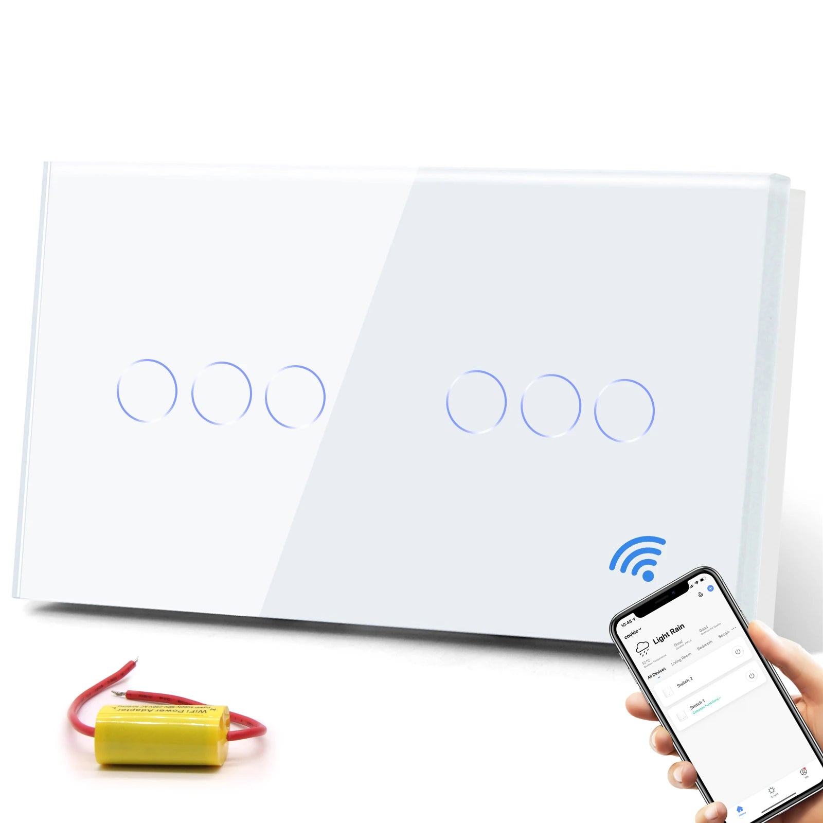 WiFi Smart Light Switch Touch Glass Panel - App-Controlled Automation 3G 3G WIFI Switch Tidesmit