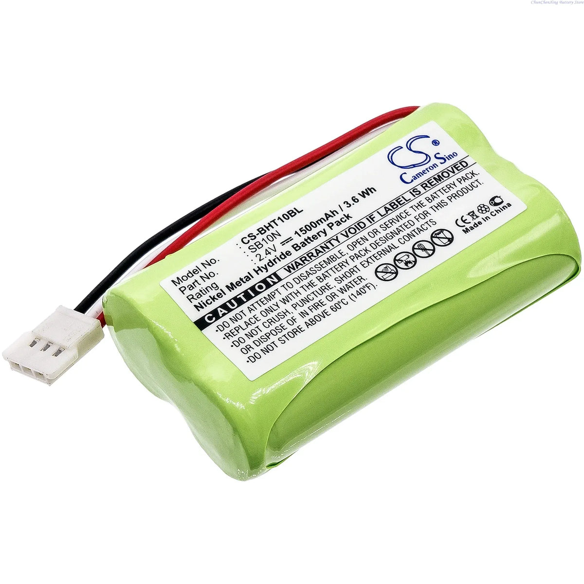 Rechargeable barcode scanner battery pack with green cell and white 2-pin connector