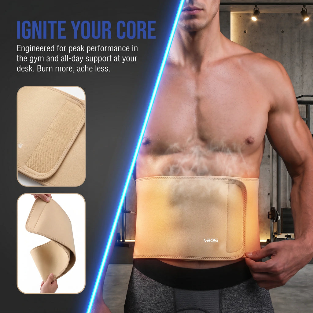 VBOSI Back Support Lumbar Belt Adjustable Waist Brace Men Women Sciatica Relief Lower Back Pain Support for Office Working