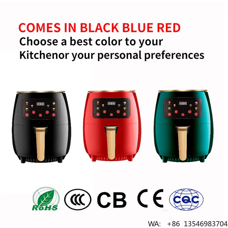 Factory Stock Hot Sale Electric 6L Multi-function Digital Control Air Fryer High-quality Non-stick Surface Household Hotel Use