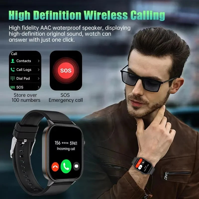 New Smartwatch Sports GPS tracker AMOLED Men Compass Military Outdoor Sports Bluetooth Call Watch 2.01 inch HD screen for Andrio