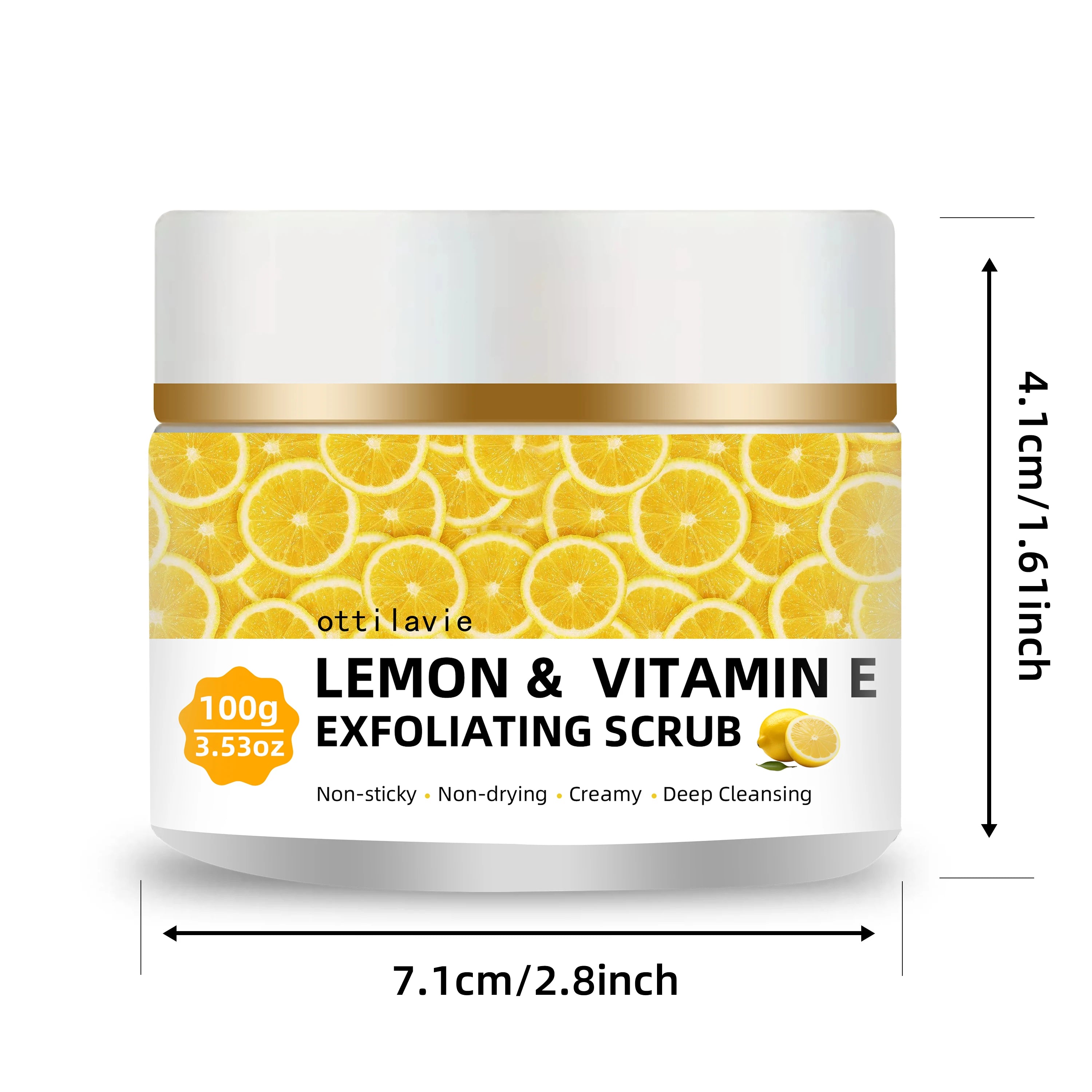 Lemon Vitamin E Exfoliating Scrub - Natural Face and Body Polish Scrubs Treatments Tidesmit