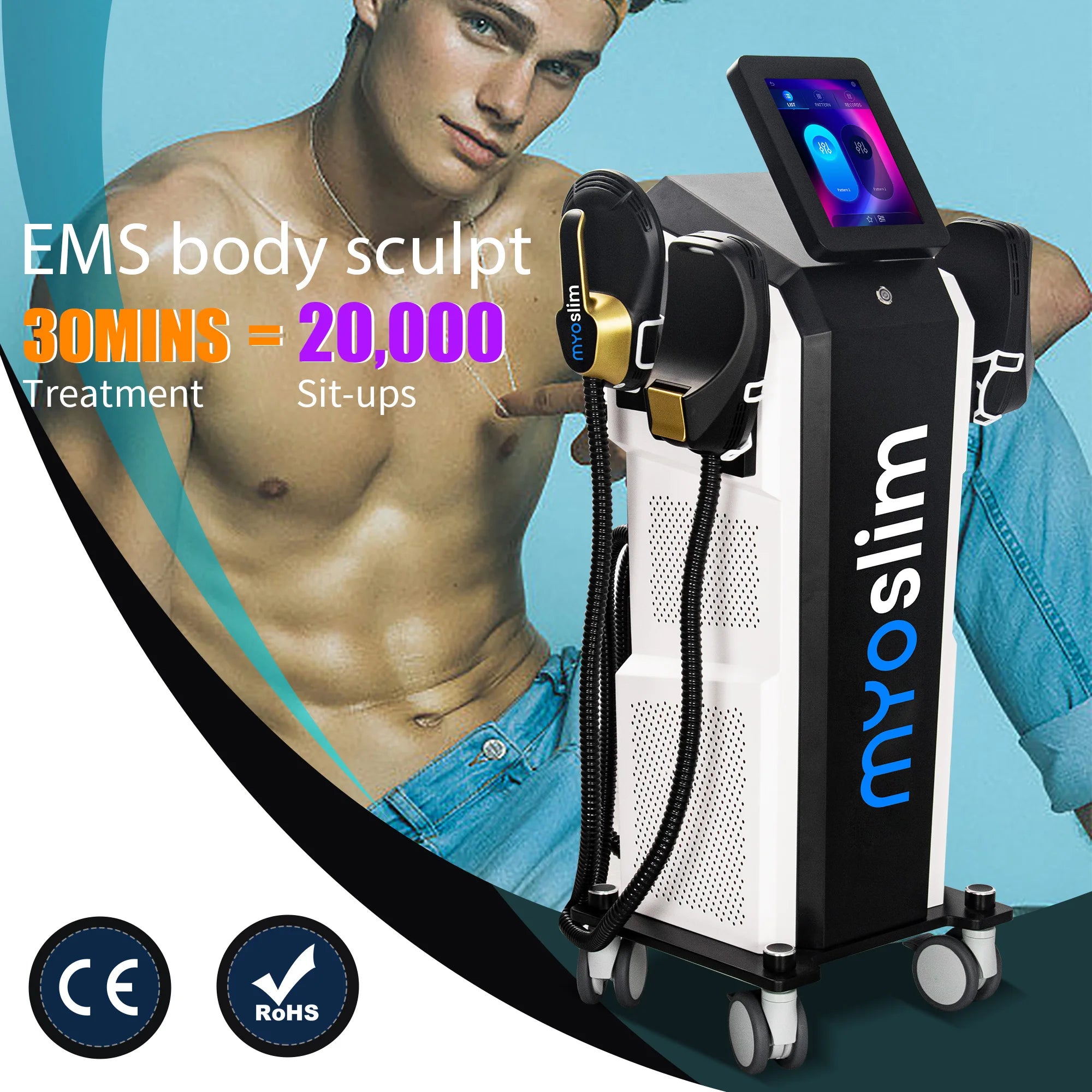 EMS Muscle Sculpting Machine | 6500W RF Body Toner by Tidesmit Body Shaping Massage Equipment Tidesmit