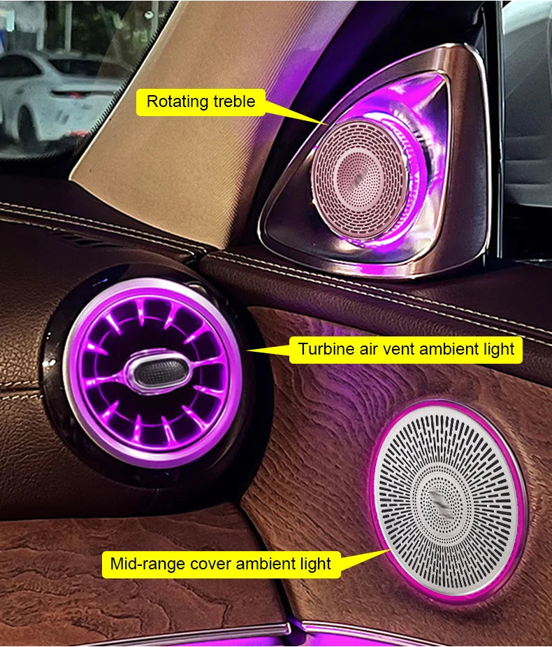 LED Ambient Speaker Covers for Mercedes Benz W205 W213 X253 Tidesmit