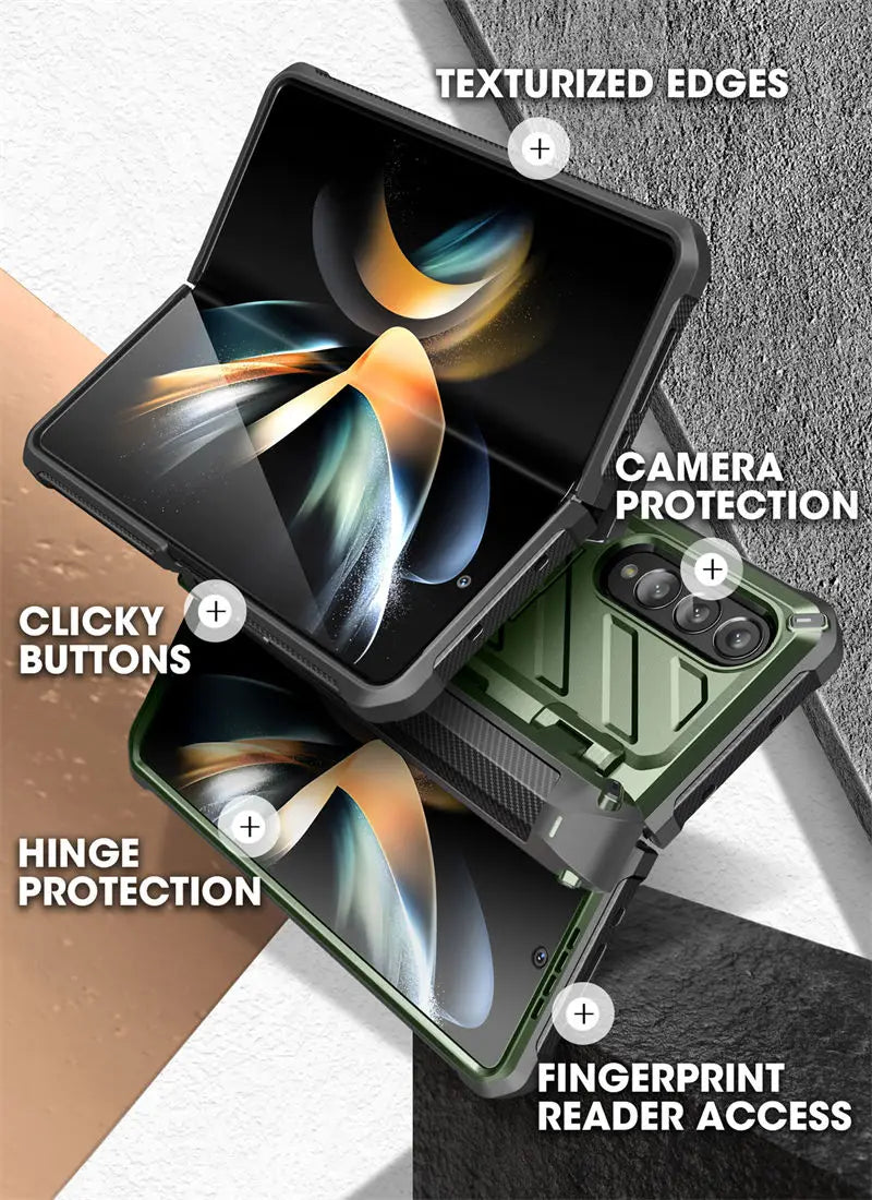 Samsung Galaxy Z Fold 4 Rugged Case - Dual Layer Shock-Absorbing Cover Tidesmit