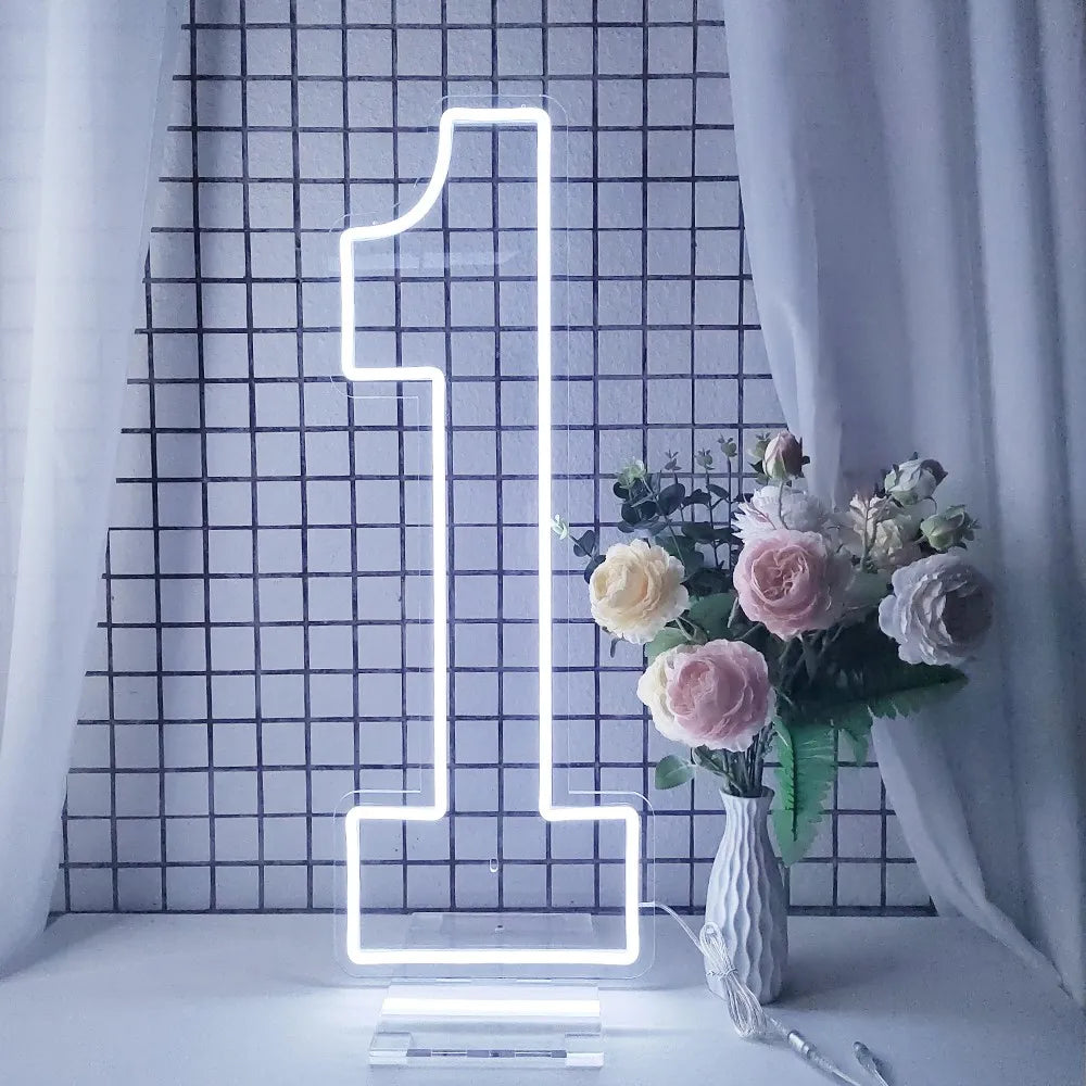 LED Neon Number Sign for Weddings | Customizable Event Lighting 76-100cm number 1 China Mainland Tidesmit