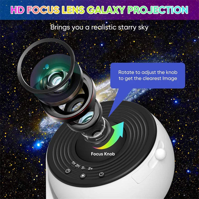 Galaxy Projector Night Light 360 Rotating LED Starry Lamp Tidesmit