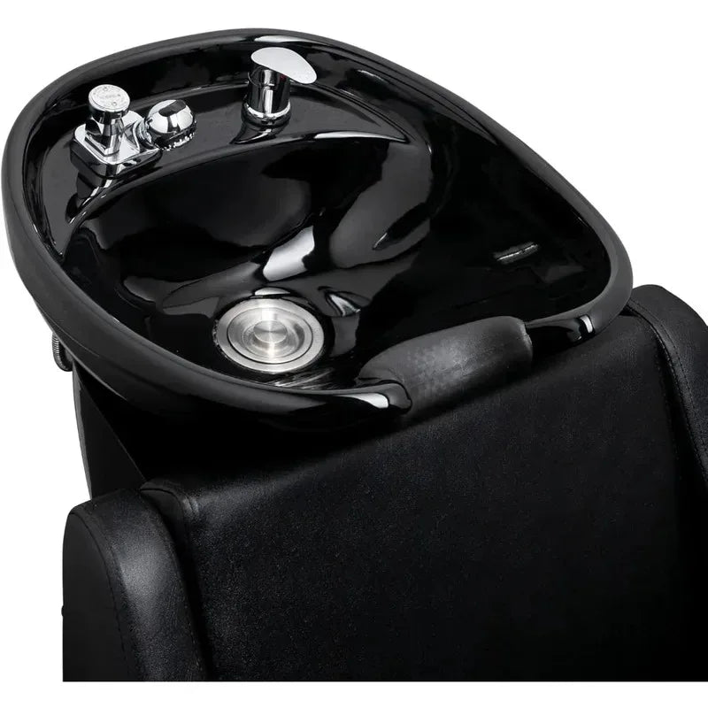 Salon Shampoo Backwash Unit - Black With Adjustable Footrest Massage Chairs Tidesmit