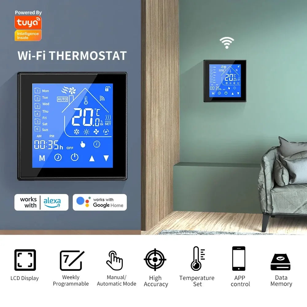 WiFi Smart Thermostat Temperature Control for Electric Floor Heating Water/Gas Boiler Temperature Tuya Google Home Alexa Yandex
