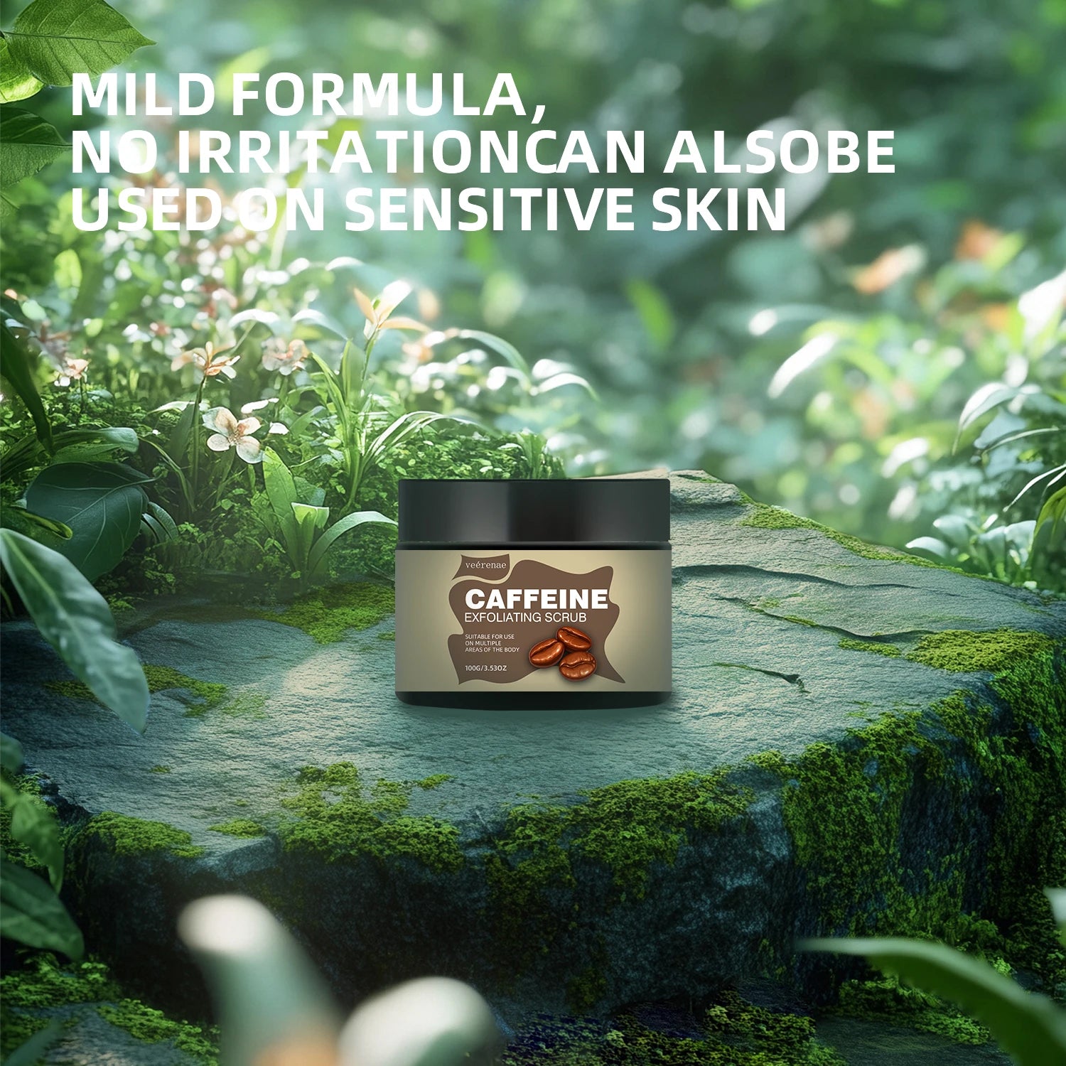 Caffeine Exfoliating Scrub: Natural Non-Sticky Ice Cream Polish Scrubs Treatments Tidesmit