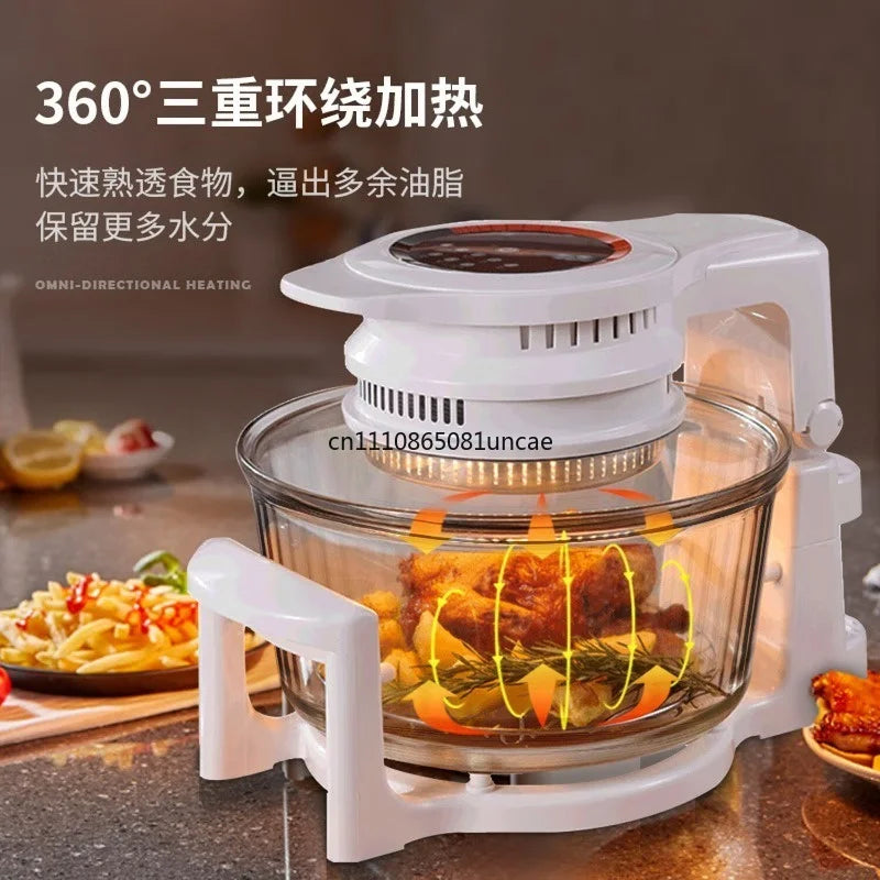 For 17L Visible Glass Air Fryer Large Capacity Multifunctional Household Chips Baking Cooking Machine