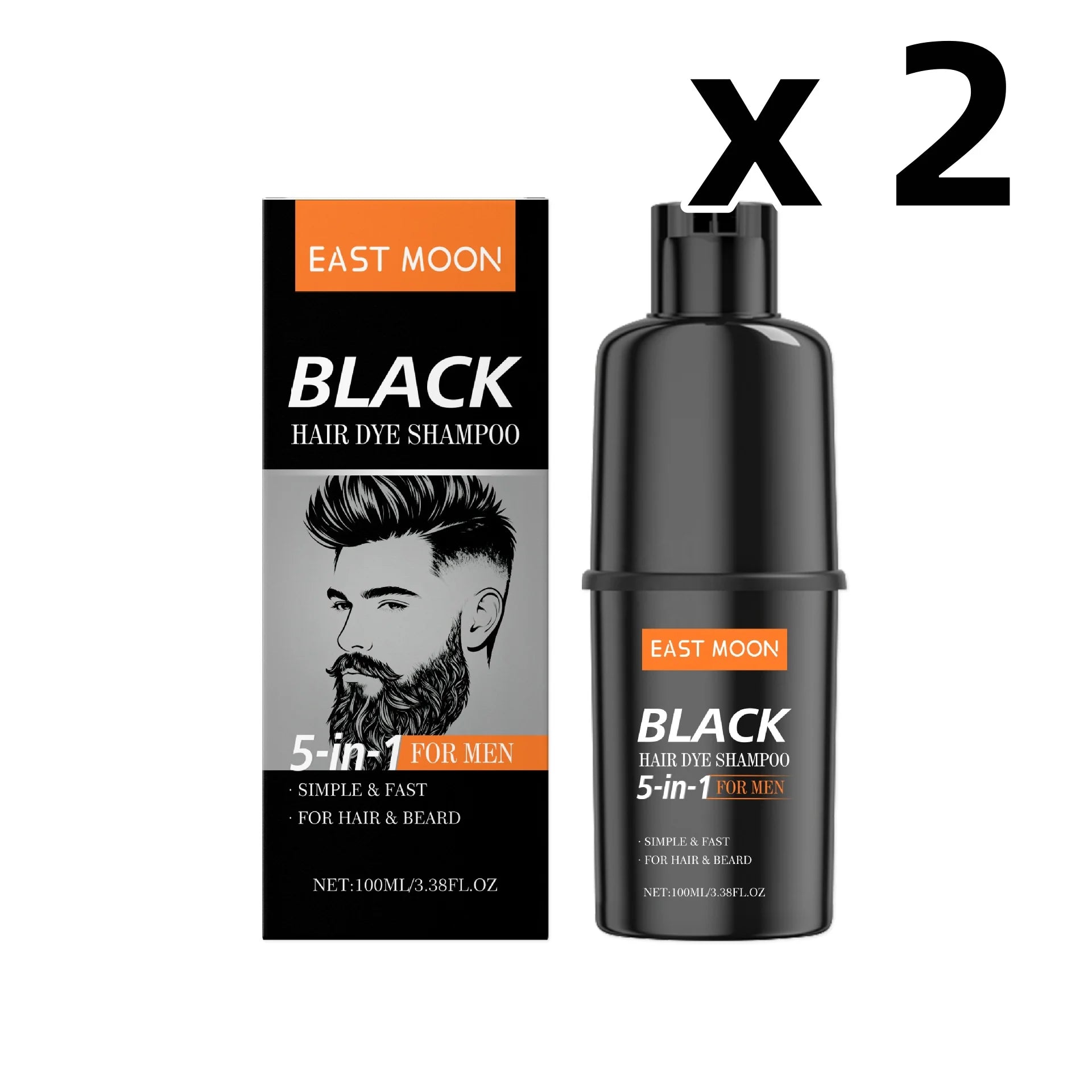 East Moon 5in1 Man Hair Dye Shampoo Repairing Gray White Non Irritating Keep Nourish Root Holiday Gift Black Hair Dyeing Shampoo