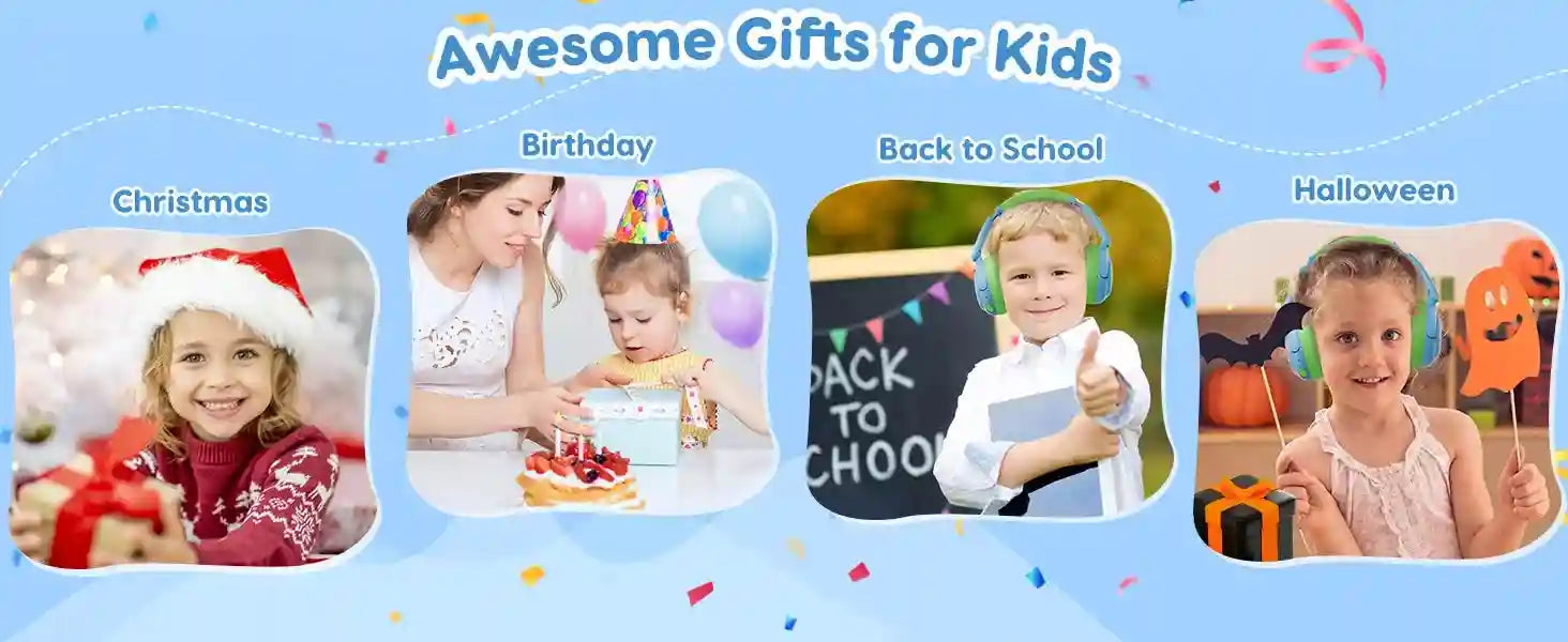 Kids Wireless Headphones - Safe 85dB Audio Over-Ear Design Tidesmit