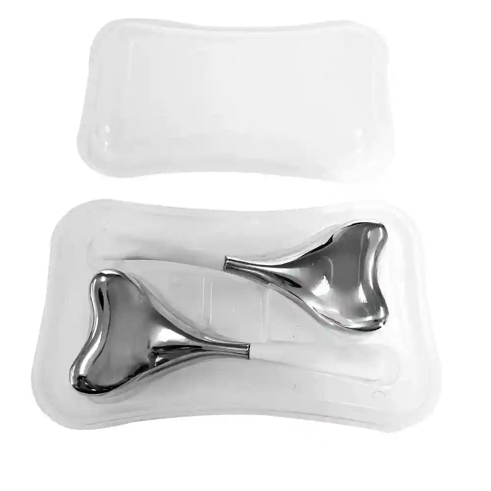 Tidesmit Stainless Steel Cooling Ice Globes for Facial Puffiness Relief Eye Massage Instrument Silver Set Tidesmit