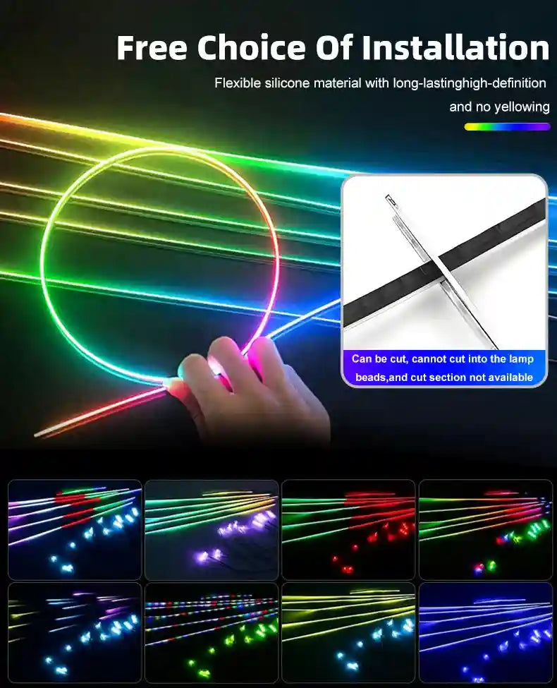 LED Car Ambient Lights: 10-in-1 RGB Bluetooth App-Controlled Interior Kit Tidesmit