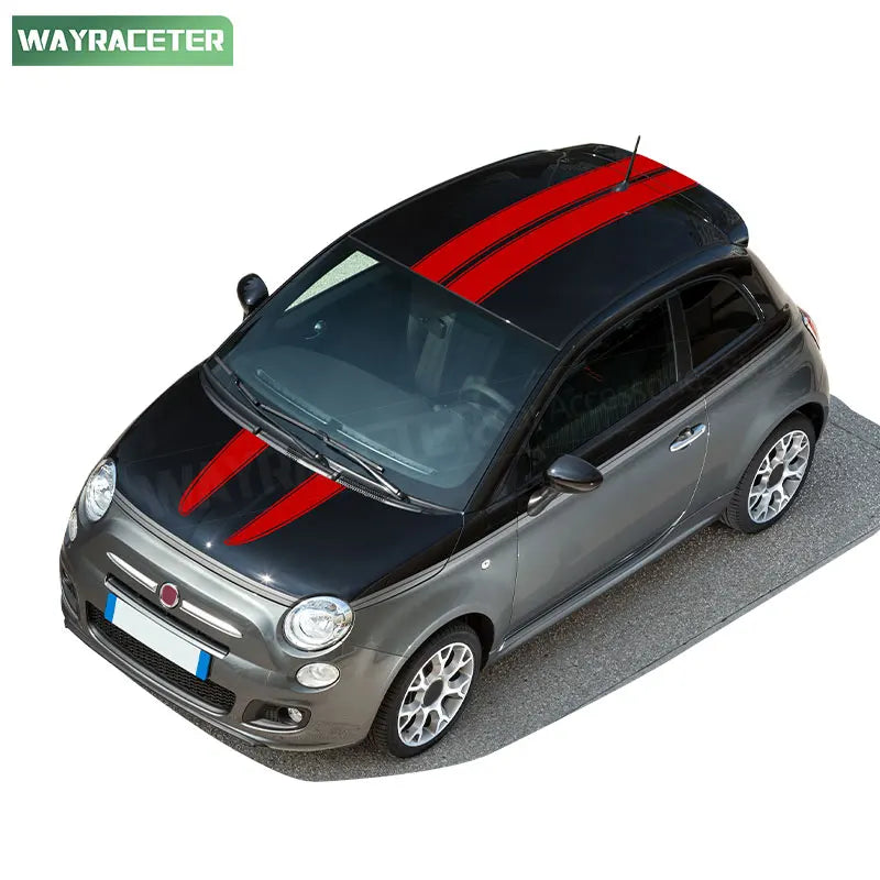 Bonnet Stripes Hood Engine Cover Roof Trunk Tail Body Graphcis Vinyl Decal For Fiat 500 Abarth 595 695 500c 500e Accessories