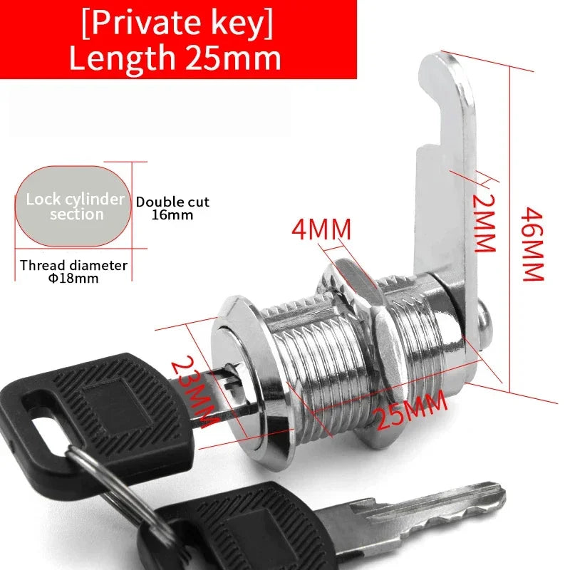5/20/100SETS 16mm 20mm 25mm 30mm 35mm Metal Rotary Key Switch Push Button Lock Switch Latching Cylinder Cabinet Security Locker