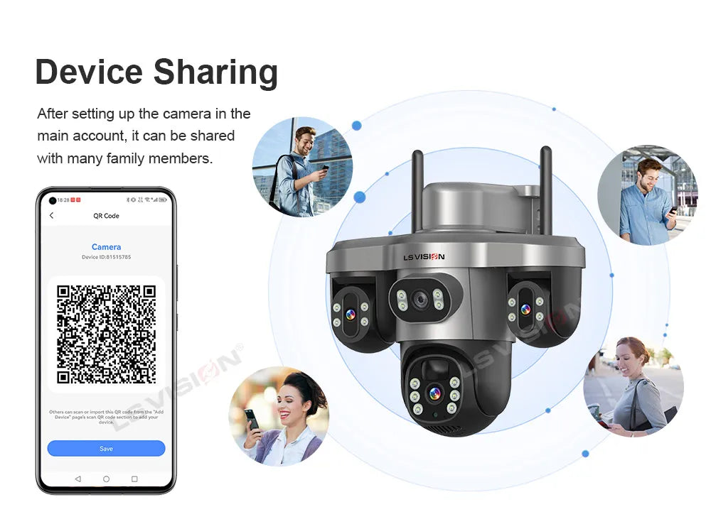 LS VISION 4G / WiFi Solar Camera 3Lenses Outdoor 15MP 4K Low Power Battery IP Camera PIR Night Vision V380 Pro CCTV Security