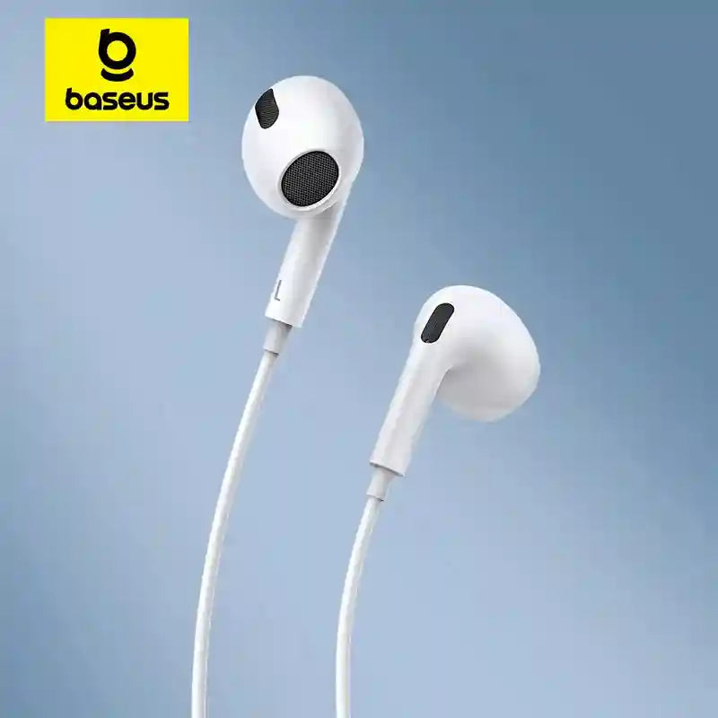 USB-C Wired Earbuds with Mic – White Noise Isolating In-Ear Headphones Tidesmit