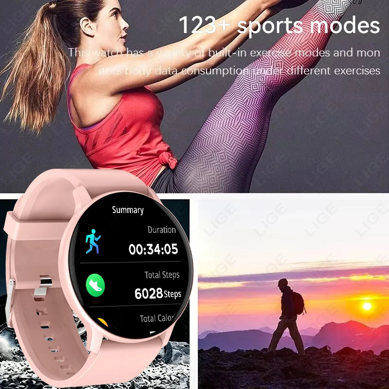 New Smart Watch 1.26" HD Smartwatch for iOS Android Answer/Make Call 100+ Sport Fitness Tracker Heart Rate Monitor Smart Watches