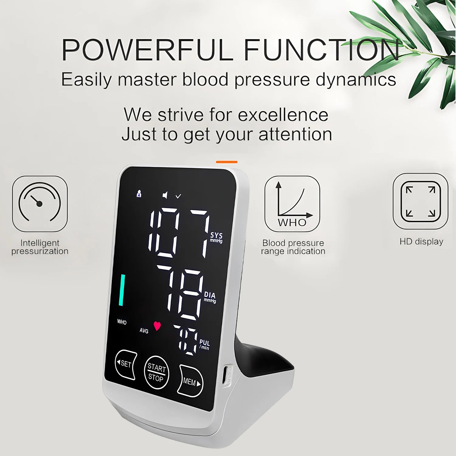 Voice Tonometer Portable LED Upper Arm Bp Machine Home Monitor Blood Pressure Meter Cuff Digital for Home Use Health Care