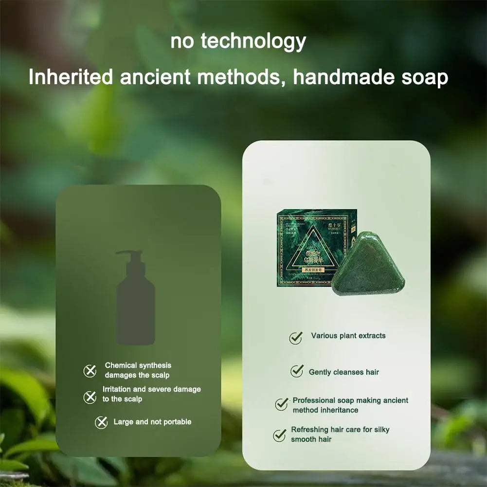 Usman Grass Shampoo Soap Herbal Plant Extract Anti-removal Hair Nourishing Refreshing Oil Control Handmade Shampoo Soap 1-10PCS