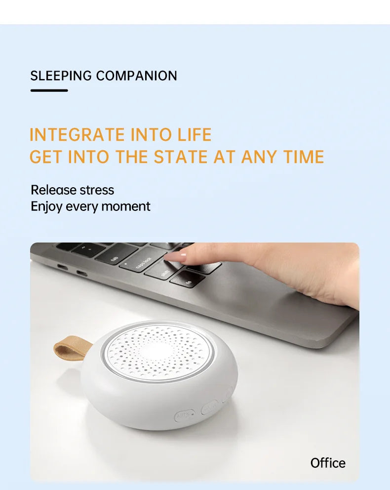 White Noise Machine 24 Soothing Sounds Portable Baby Sleep Machine Sleep Aid Machine with Sleep Light Night Type-c Rechargeable