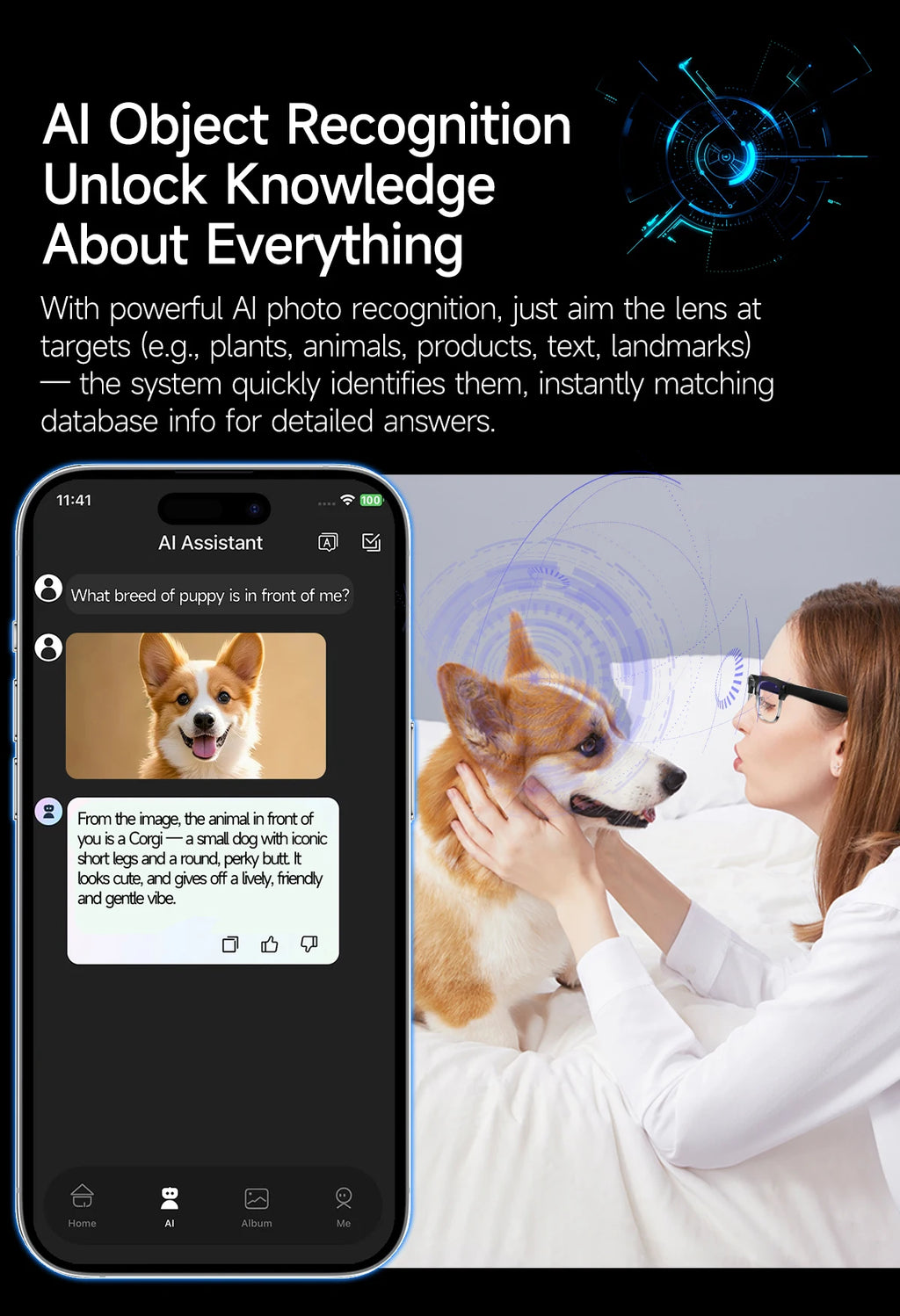 Smart Bluetooth Glasses with AI Camera and Live Translation - Tidesmit Tidesmit