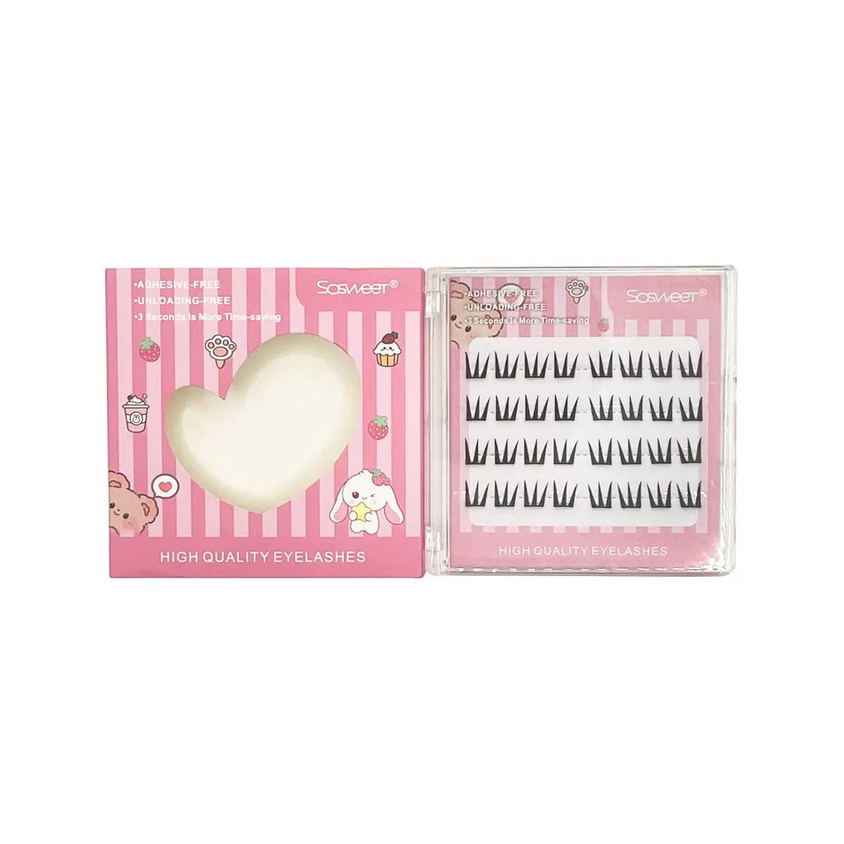 Self Adhesive Eyelashes Clusters No Glue Reusable C Curl Tidesmit XL-XMY4rows-2 C Tidesmit