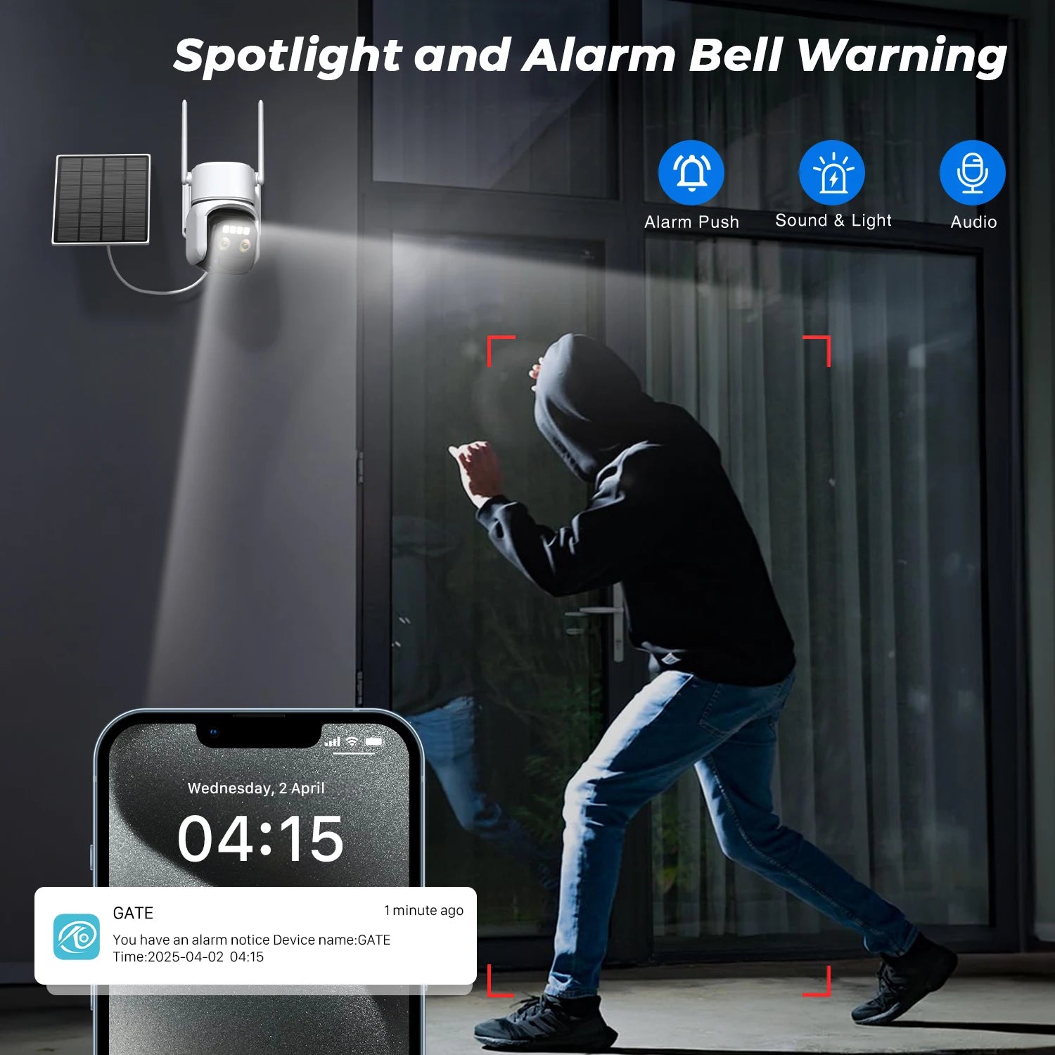 10MP Outdoors Solar Camera 5K PTZ IP 5G Wifi Camera Built in 7500Mah Battery Human Ai Auto Detect Tracking Surveillance Camera