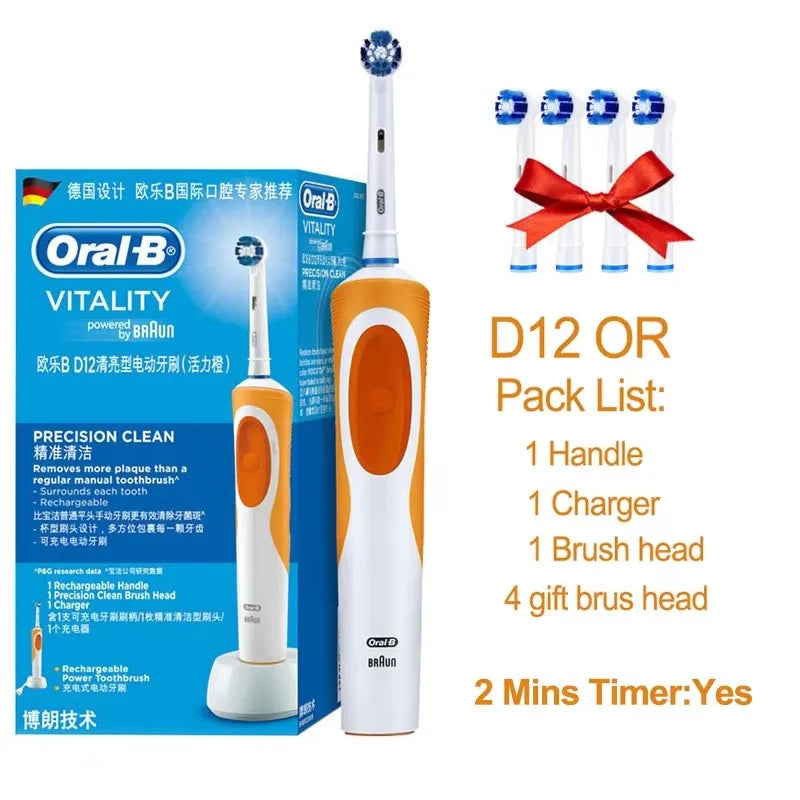 Tidesmit Oral B electric toothbrush showing inductive charging base and extra brush head accessory for deep cleaning