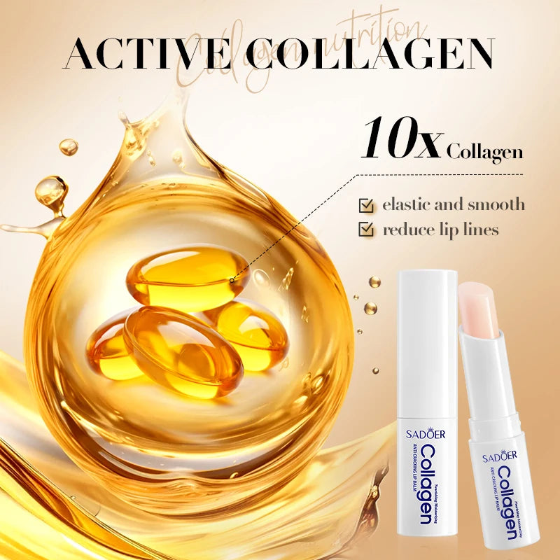 Moisturizing Lip Balm for Dry Lips - Hydrating Collagen Treatment Stick Lip Care Tidesmit