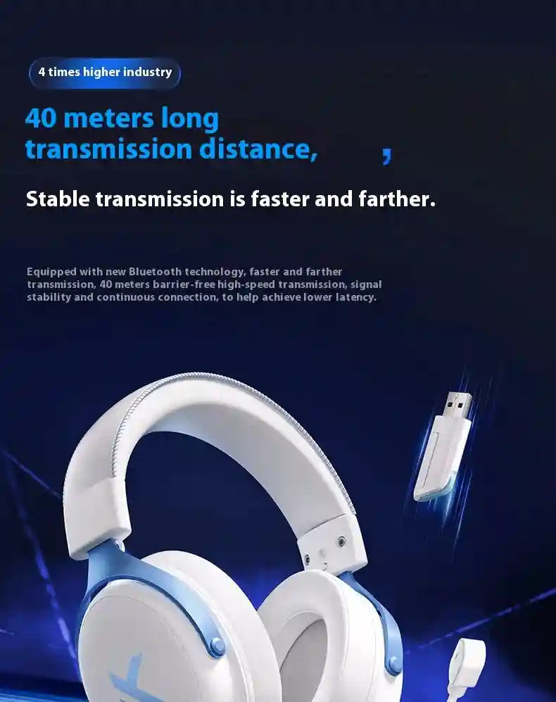 Wireless Gaming Headset V9 Pro with Noise Cancelling Mic - Over-Ear Audio Tidesmit