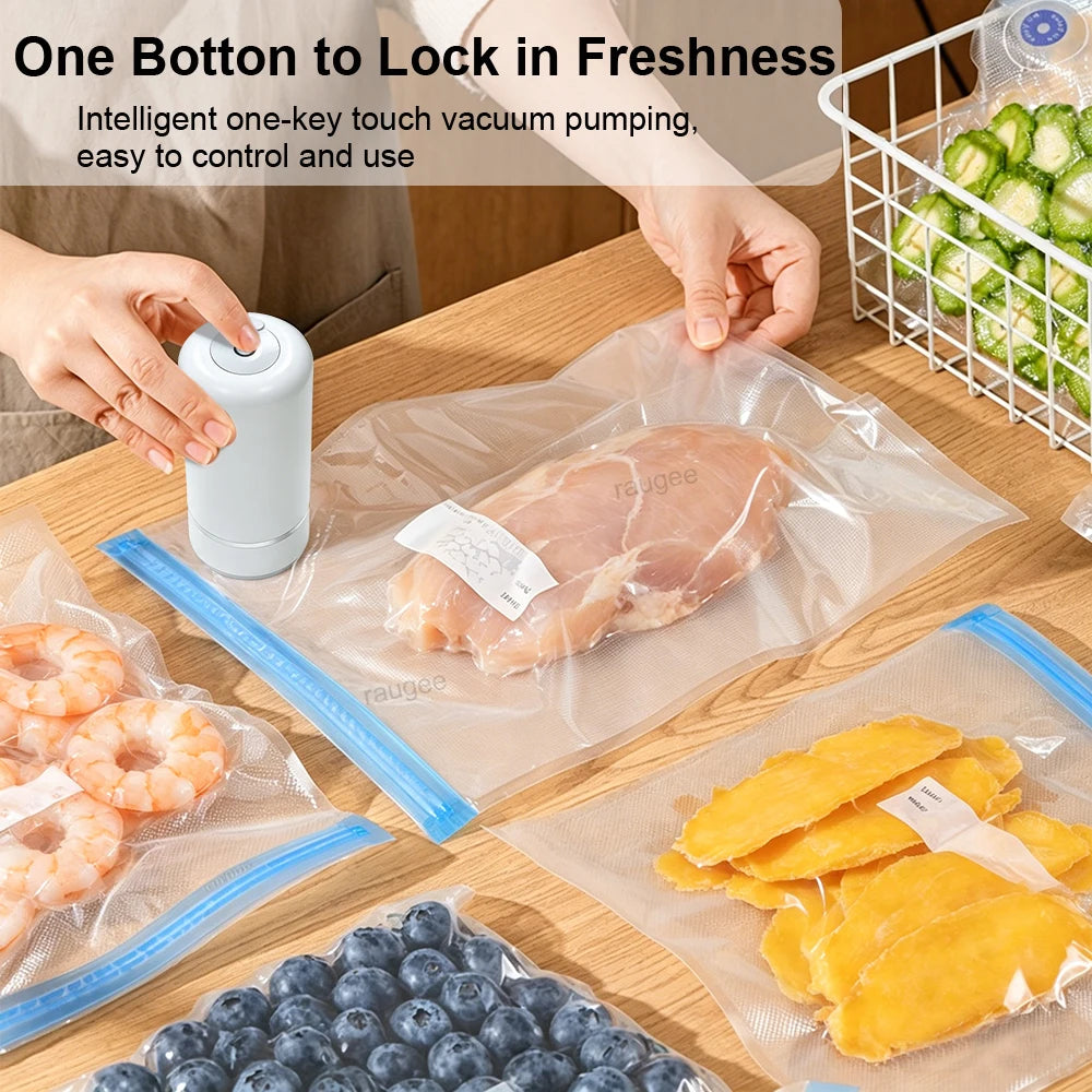 Vacuum Sealer Electric Air Pump Vacuum Packing Machine for Food Rechargeable Automatic Sealing Machine with Vacuum Packaging Bag