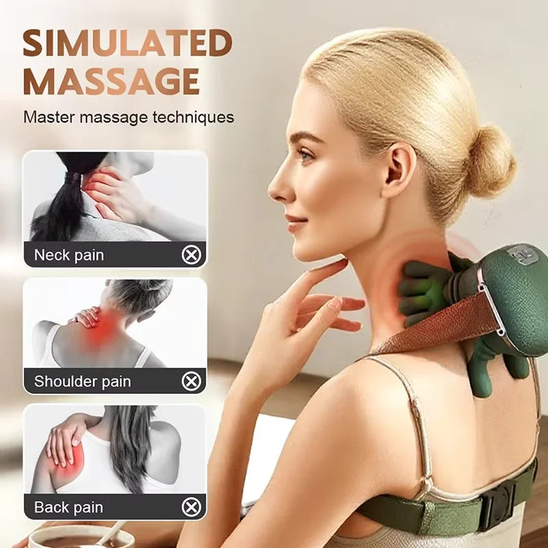 Rechargeable Neck and Shoulder Massager with Heat Therapy - Tidesmit Body Shaping Massage Equipment Tidesmit