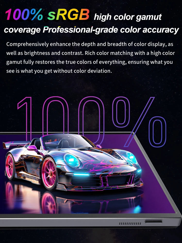 16" 2.5K 165hz 144hz Portable Monitor 1920*1200 16:10 100%sRGB 450Cd/m² Travel Gaming Display for Laptop Switch ps4 ps5 Xbox