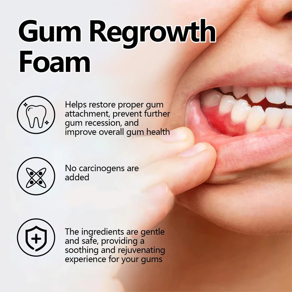 Tidesmit gum regrowth foam for teeth whitening and yellow stain removal to relieve dental decay and gum pain
