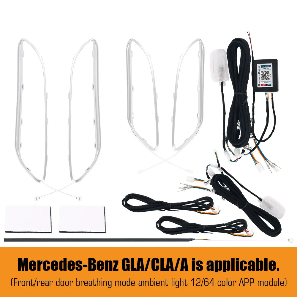 Mercedes-Benz Turbine LED Air Vents - 64 Color Ambient Lighting Kit APP 64 color ambient Tidesmit