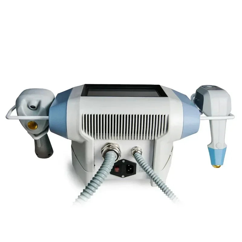 Ultra 360 body contouring machine with dual handles for skin tightening, cellulite reduction, and facial rejuvenation.