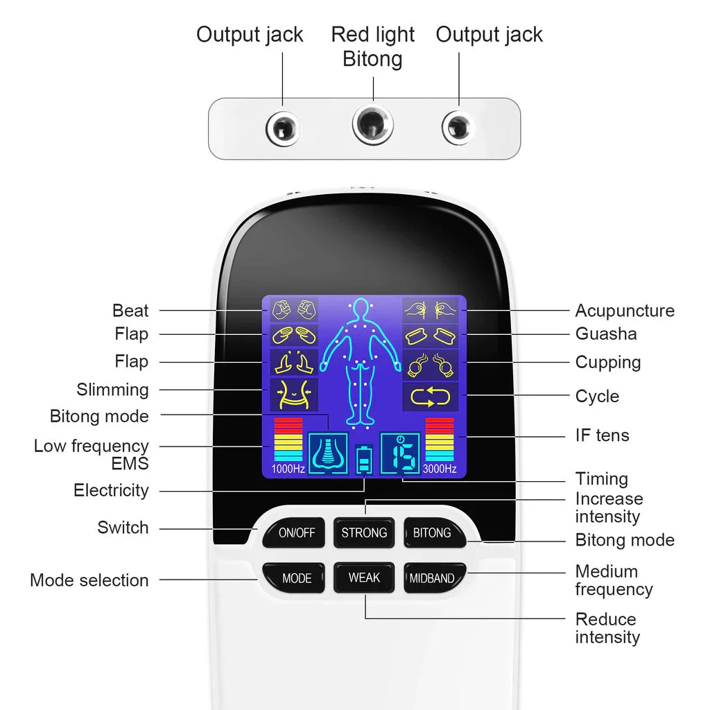 Tidesmit Electric Muscle Stimulator | Rechargeable Heat Therapy Massager Massage Chairs Tidesmit