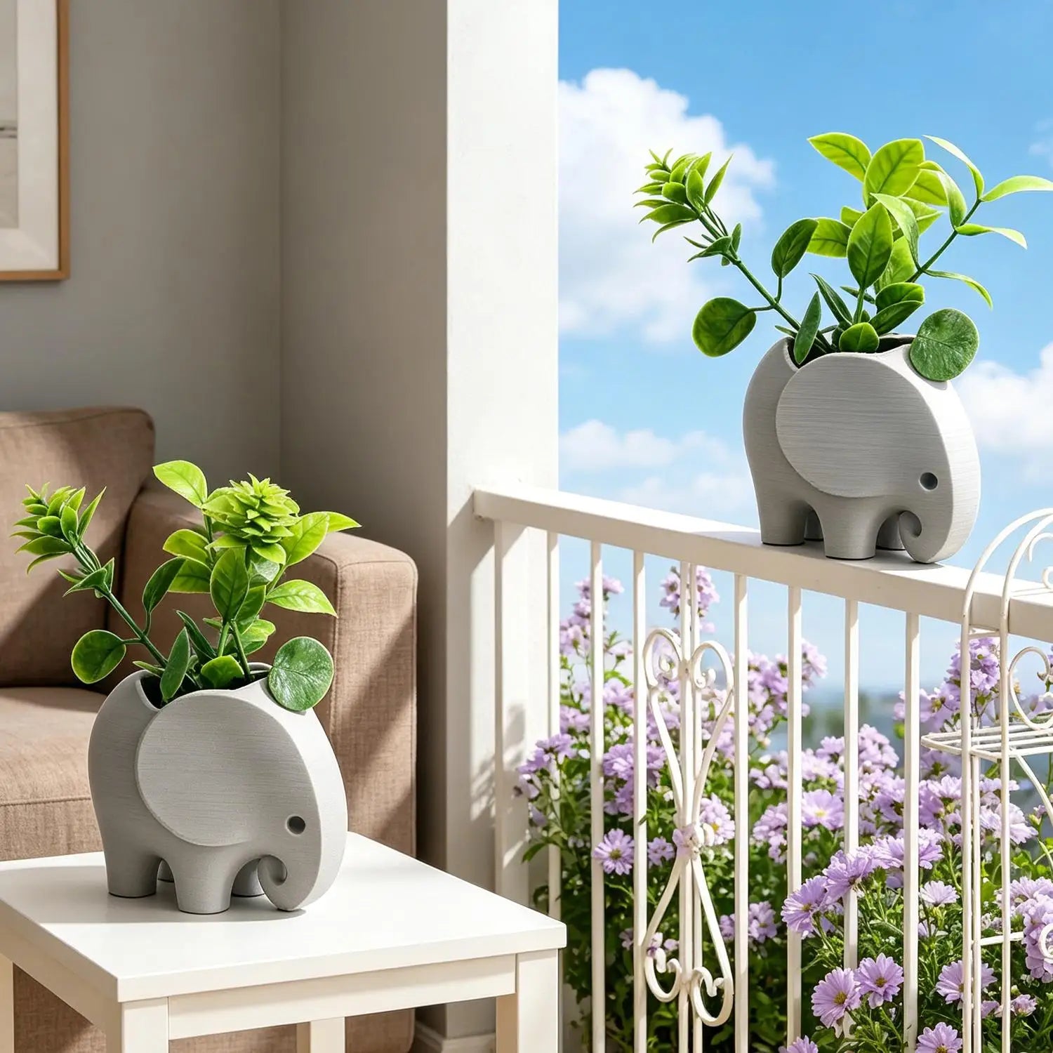 Elephant Shape Succulent Flower Pot Minimalist Practical Ceramic Flowerpot Cute Handmade Plant Pot Gifts Gardening Supplies
