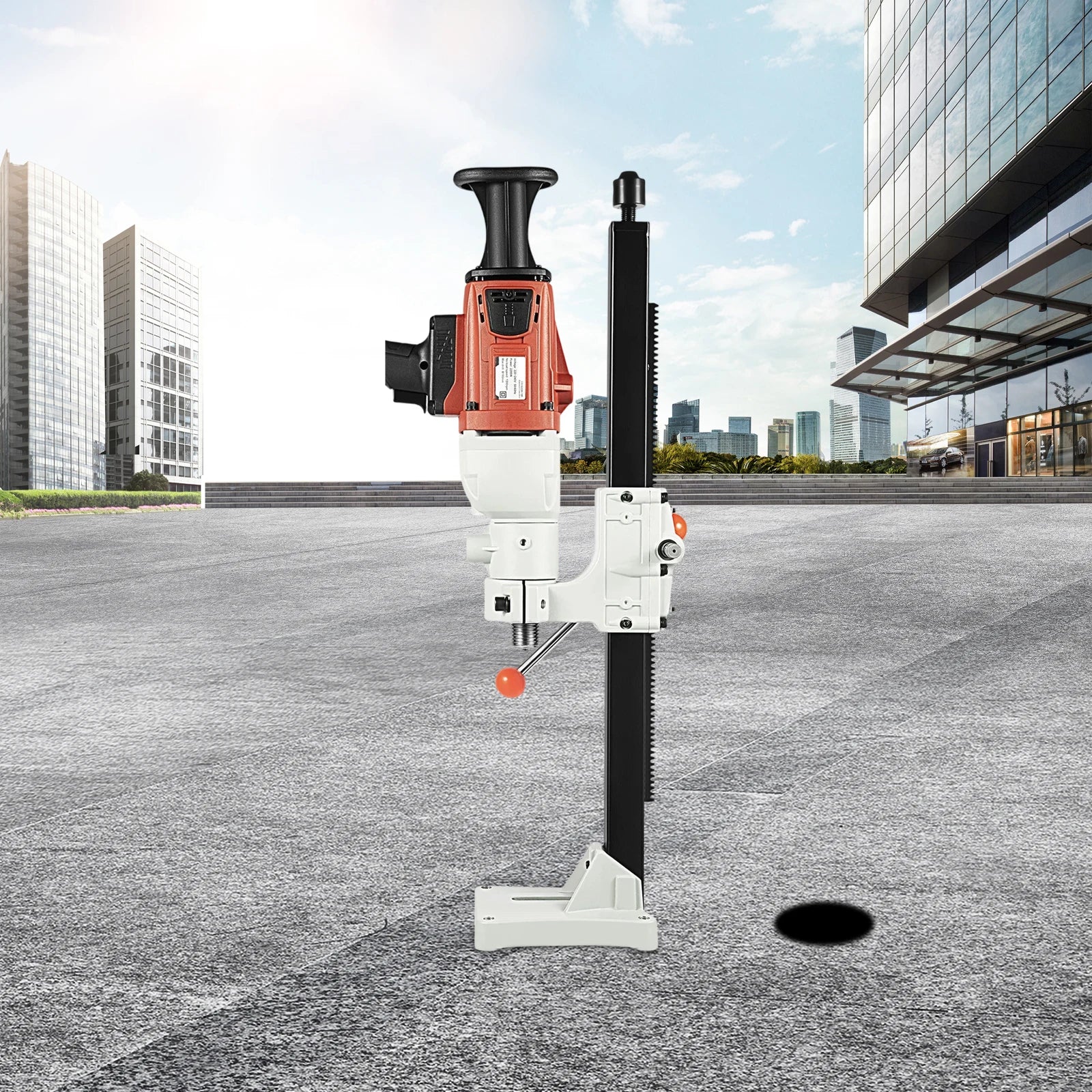 2200W Diamond Core Drill Rig Dry Wet Dual Use Handheld Vertical 2-in-1 Concrete Drilling Machine 180MM EU Plug