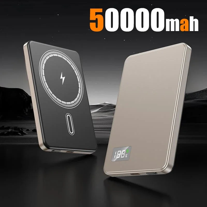 Magnetic Wireless Power Bank 50000mAh 120W Fast Charge for Devices Gold-50000mAh Tidesmit