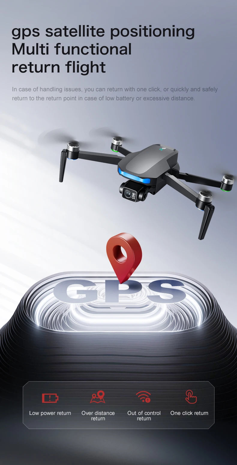 4K Camera Drone With 3-Axis Gimbal GPS - Foldable Aerial Quadcopter Tidesmit